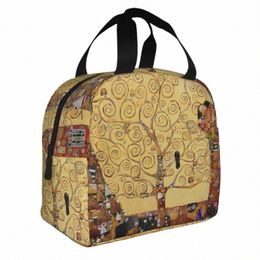 gustav Klimt Insulated Lunch Bags Large Tree of Life Stoclet Frieze Lunch Ctainer Thermal Bag Tote Lunch Box Office Outdoor e6sw#