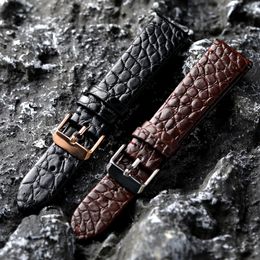 Handmade Ultra-Thin Leather Watchband 18 19 20 21 22MM Quick Release Crocodile Leather Garden Grain Vintage Men Bracelet