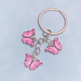 Keychains Insect Keychain Butterfly Zinc Alloy Pendants Insects Craft Car Key Women Bag Accessories Jewellery Gifts Fashion Keyring