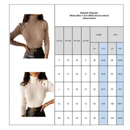 Women Slim Turtleneck Tops Knitted Elastic Jumper Vertical Stripes Bottoming Shirt Lady Knitted Long-Sleeved Pullover Sweater