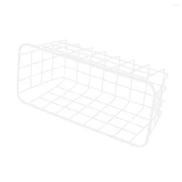 Kitchen Storage Wrought Iron Cabinet Basket Door Hanging Organiser Rack Holder With Sticky Hooks For Bathroom Office