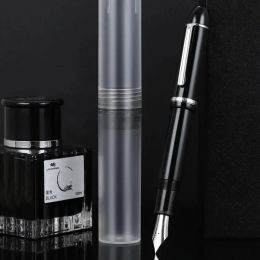 JinHao X159 Acrylic Black Fountain Pen Metal Clip Extended Fine Nib F 0.5mm Writing Pens School Office Supplies Pens Stationary