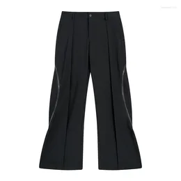 Women's Pants Folding Design Zipper Black Flared Trousers Suit For Women Girls 2000s Sweatpant Loose Office Spring Fall