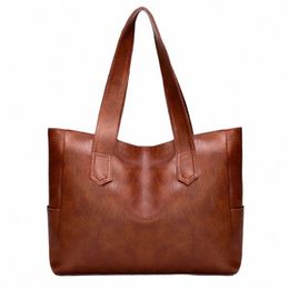 super Soft PU Leather Bag for Woman Large Capacity Versatile Tote Bag Shop Bag Simple Style b3FE#