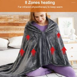 Blankets Fleece Heated Blanket 3 Heating Levels Winter Warm Shawl Zipper Lap Body Warmer For Household And Office