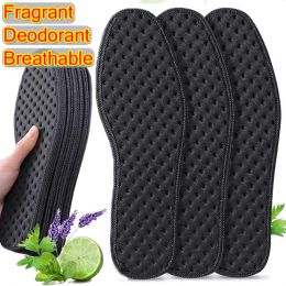 Bamboo Charcoal Insoles Light Weight Mesh Breathable Insole Unisex Deodorant Absorb-Sweat Shoe Pads for Running Sports Shoe Sole
