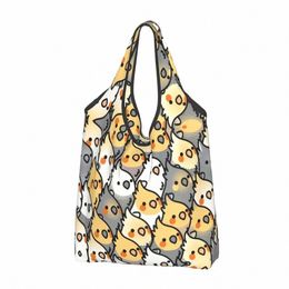 chubby Cockatiel Party Grocery Shop Bags Cute Shopper Shoulder Tote Bag Large Capacity Portable Parrot Bird Handbag I1oK#