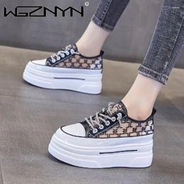 Casual Shoes Summer 8CM Hidden Heels White Platform Wedges Sneakers Women High Top PU Leather Tenis Feminino Basket Femme