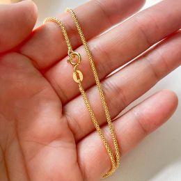 40-60cm 1.6mm Real 925 Sterling Silver Gold Color Maize Chain Necklace Women Girl Men Jewelry Colar Collier Collares Mujer Kolye