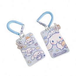 miniso Cute Cinnamoroll ID Card Holder with Key Chain Fi Trend Luxury Brand for Women Girl Kids ABS Id Card Holder f7oJ#