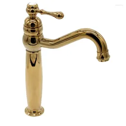 Bathroom Sink Faucets Brass Titanium Gold Faucet Counter Basin And Cold Gold-plated Mixed Head