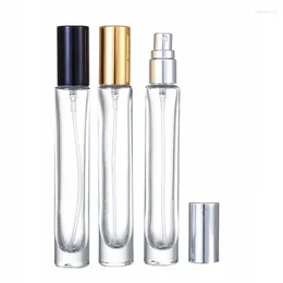 Storage Bottles 20Pcs 10ml Refillable Perfume Gold Silver Black Lid Empty Cosmetic Packaging Round Clear Glass Atomizer Spary Bottle