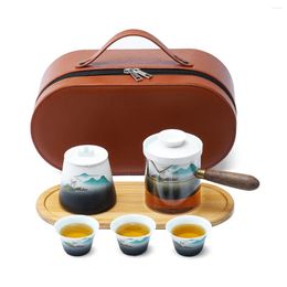 Teaware Sets Chinese Travel Tea Set Ceremony Outdoor Cup Of 3 Portable Gift Printing