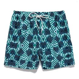 Men's Shorts Mens Trunks Boho Vintage Drawstring Elastic Waist Classic Double Pocket Breeches Knee Pants Hawaiian Casual Beachwear