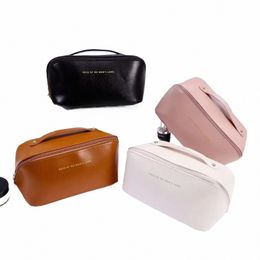 large Travel Cosmetic Bag for Women Leather Makeup Organizer Female Toiletry Kit Bags Make Up Case Storage Pouch Luxury Lady Box U71Y#
