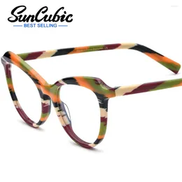 Sunglasses Frames SunCubic Multicolor Acetate Optical Glasses Frame Women Cat Eye Prescription Eyeglasses Cateye Spectacles Eyewear JS6595