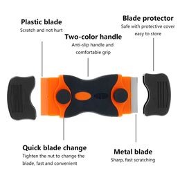 Scraper Blade Tool Auto Film Sticker Glue Ice Remover Razor Window Gap Glass Ceramic Kitchen Home Car Cleaner Squeegee Knife