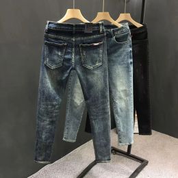 Men's Luxury 2023 Korean Style Elasticity Comfortable Cowboy Streetwear Ripped Designer Casual Denim Skinny Jeans for Men
