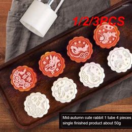 Baking Moulds 1/2/3PCS Style Flower Shaped Mooncake Mold Set Hand Pressure Fondant Moon Cake Decorating Tools Cookie Cutter Pastry