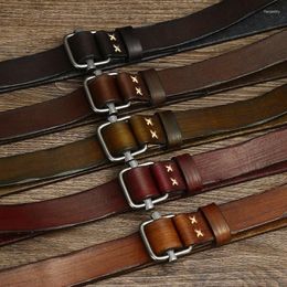 Belts Personalised Versatile Belt For Women Genuine Leather Without Holes Or Teeth Smooth Buckle Pure Cowhide Women's Pants B