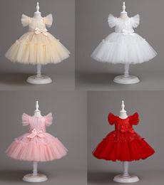 Lovely White Champagne Red Pink Jewel Girl's Birthday/Party Dresses Girl's Pageant Dresses Flower Girl Dresses Girls Everyday Skirts Kids' Wear SZ 2-10 D331086