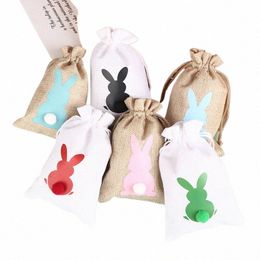 6pcs Heart Shape Linen Small Drawstring Bag Reusable Pouch Gift Packaging Bags Party Candy Bags 24JQ#