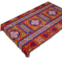 Egyptian Ramadan Decorations Colourful Red Blue Printed Khayamiya Pattern Egypt Rectangle Tablecloth