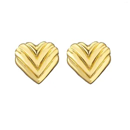Stud Earrings Women's 18k Gold Plated Pearl Flower Heart Shaped Sweet Romantic Fashion Jewelry Lovers' Gift
