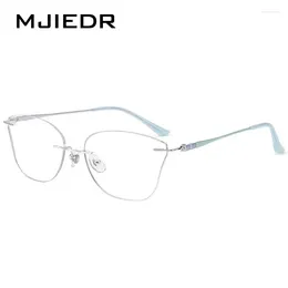 Sunglasses Frames Rimless Pure Titanium Glasses Frame For Women Optical Prescription Myopia Hyperopia Ultralight Eyeglasses Silver Gold