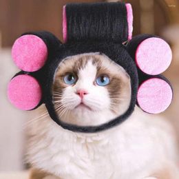 Dog Apparel Pet Hat Adorable Cat Headgear With Fastener Tape Design For Parties Cute Cartoon Cross-dressing Fun Soft