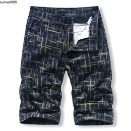 Designer Shorts Are Selling Well. Casual Shorts Mens Summer Trend Pure Cotton Washed Overalls Plaid Pants