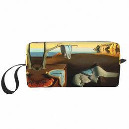 custom The Persistence Of Memory By Saador Dali Travel Cosmetic Bag Clock Surrealism Art Makeup Toiletry Storage Dopp Kit L1TM#