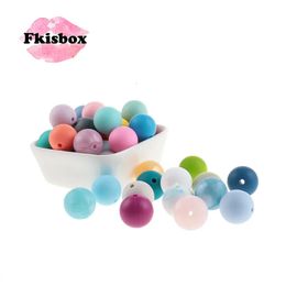 Fkisbox 500pcs 12mm Silicone Round Loose Beads Baby Teether BPA Free Pacifier Chain Accessories Tooth Nurse Chewable Gift DIY 240325