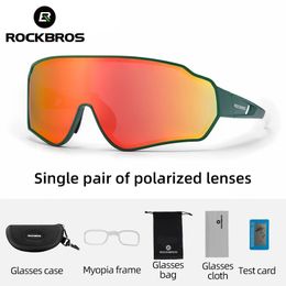 ROCKBROS Polarized Cycling Glasses Bike Outdoor Sports MTB Bicycle Sunglasses Goggles Eyewear Myopia Frame 240314