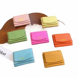 ins Style Fi Women Short Mini Triple Wallets RFID Coin Purse Large Capacity Mey Clip Genuine Leather Credit Card Holder R16h#