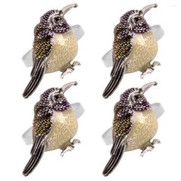 Table Cloth 4 Pcs Napkin Ring Bird Rings Dining Decors Decorative Party Wedding Shaped Buckles Christmas Decorations Animal Metal