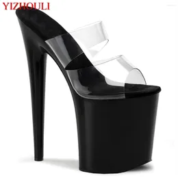 Dance Shoes 8 Inch Pole Dancing High-heeled 20cm Model Stage Transparent Vamp Ultra-high Heel