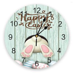 Wall Clocks Easter Eggs Holiday Animal Round Clock Creative Home Decor Living Room Quartz Needle Hanging Watch