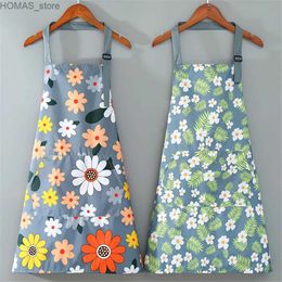 Aprons Flower Kitchen Home Oil proof Cooking Apron Mens Waterproof Adult Waist Fashion Coffee Apron Kitchen Tools Y240401VCHQ