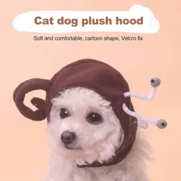 Dog Apparel Funny Snail Shape Cat Hat Headwear Cartoon Soft Plush Pet Decorative Keep Warm Headgear Cosplay Accessories