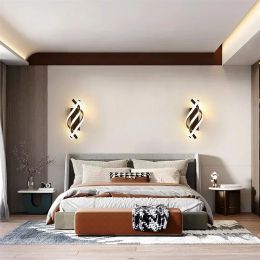 Modern LED Wall Sconce Curved Design Spiral Wall Lamp for Living Room Bedroom Bedside Aisle Home Decor Indoor Lighting Fixture
