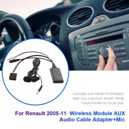 Car Bluetooth-Compatible Module AUX IN Audio MP3 Music Adapter with MIC Radio Stereo AUX Cable Adapter for Renault Megane Scenic