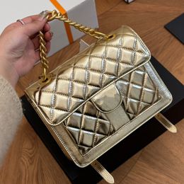 Luxury Designer Classic Women Backpack Tote Diamond Lattice Double Letter Quilted Handbag Vintage Genuine Patent Leather Gold Chain Multi Pochette Bag