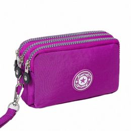 thickened three-layer lg zipper pocket purse Women's handbag Wrist mobile phe bag Cute wable cloth j59V#