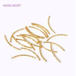20/25/30MM 18K Gold Plated Texture Long Curved Tube Beads For DIY Bracelet Necklace Jewellery Making Accessories Wholesale