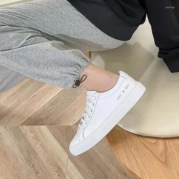 Casual Shoes White Women's Sneakers Leather Comfortable Breathable Walking Couple Vulcanised