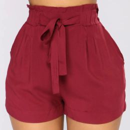 Shorts For Women Casual Summer Solid Close High Waist Bandage Beach Hot Casual Shorts Plus Size Women Pants Pantalones Cortos