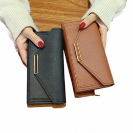 2023 New Fi Women Wallets Leather Hasp Wallet Women's Lg Design Purse Clutch Women Lady Wallet Phe Pocket Cartera Mujer L411#