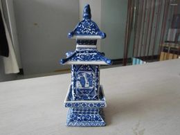 Vases Old Collecting Antique Chinese Blue And White Porcelain Layered Tower