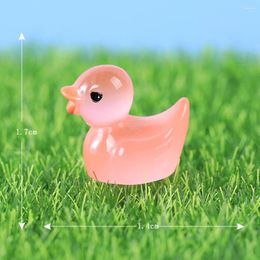 Garden Decorations 1 Set Fluorescent Duck Blue Green Landscape Decor Light Red Miniature Figures Orange Ornament Purple Resin High Quality